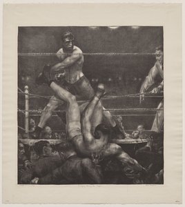 Dempsey a kötelek között alkotó: George Bellows