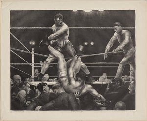 Dempsey és Firpo alkotó: George Bellows