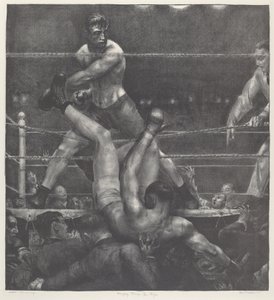 Dempsey a köteleken át alkotó: George Bellows