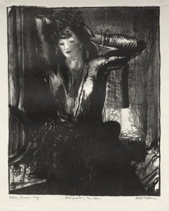 Haját igazító lány alkotó: George Bellows