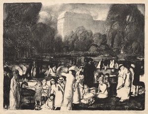 A parkban, fény alkotó: George Bellows