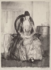 Hölgy legyezővel alkotó: George Bellows