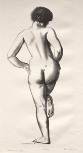 Aktrajz, egy lábon álló lány alkotó: George Bellows