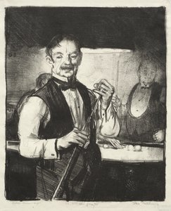 Idős biliárdozó alkotó: George Bellows