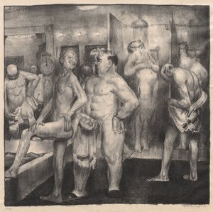 Zuhanyfürdő, részlet alkotó: George Bellows