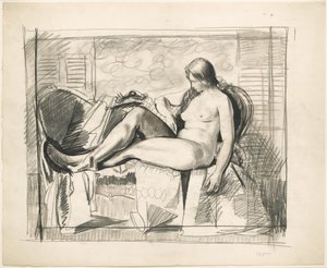 Tanulmány hatszögletű paplannal ábrázolt aktfigurához alkotó: George Bellows