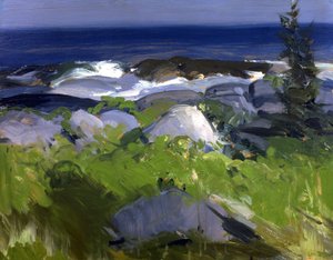 Szőlővel borított part - Monhegan-sziget alkotó: George Bellows