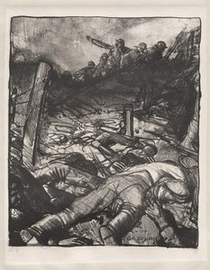Háborús sorozat: A roham, bal oldali részlet alkotó: George Bellows