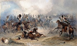 Norman Ramsay kapitány, Királyi Lótüzérség, csapatait vágta a francia hadseregen keresztül biztonságba az 1811-es fuentes de onorói csatában