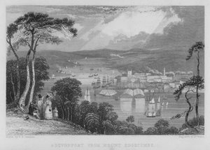 Devonport a Mount Edgecumbe-ból (metszet) alkotó: George Bryant Campion