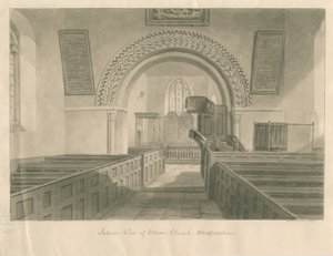 Stowe templom belseje: szépia mosás rajz