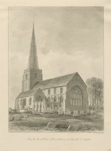Lichfield - Szent Mihály templom: szépia rajz