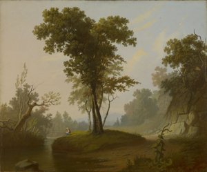 Tájkép halászokkal alkotó: George Caleb Bingham