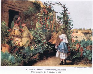 Egy házikókert Staplefordban, Wiltshire-ben, 1944
