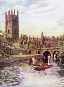 Oxford: Magdalen College and Bridge from the Cherwell