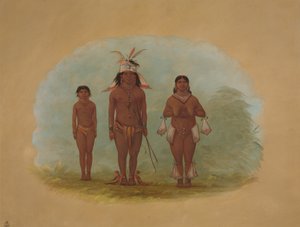 Egy Chetibo család, 18541869. alkotó: George Catlin