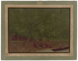 Egy murai táborhely – csónakvázlat alkotó: George Catlin