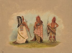 Pawnee főnök két harcossal, 18611869. alkotó: George Catlin