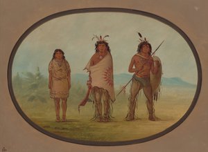 Egy yuma főnök, a lánya és egy harcos, 18551869. alkotó: George Catlin