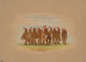Mulatságos tánc – Saukie, 18611869. alkotó: George Catlin