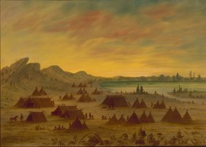 Egy apacs falu, 18551869. alkotó: George Catlin