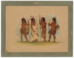 Apache főnök és három harcos alkotó: George Catlin