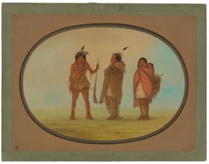 Arapaho főnök, a felesége és egy harcos alkotó: George Catlin