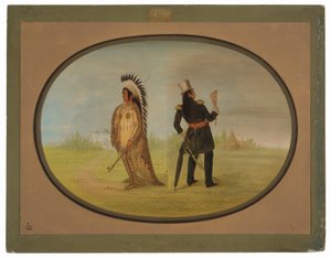 Assiniboine főnök a civilizáció előtt és után alkotó: George Catlin