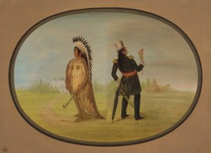 Assiniboine főnök a civilizáció előtt és után, 18611869. alkotó: George Catlin