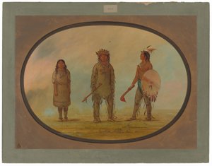 Athapasca főnök, felesége és egy harcos alkotó: George Catlin