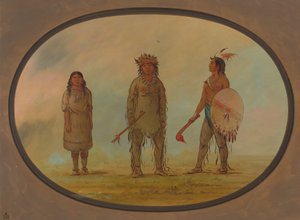Athapasca főnök, felesége és egy harcos, 18551869. alkotó: George Catlin