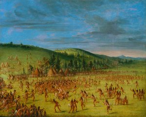 A choctawok labdajátéka - Labda felfelé alkotó: George Catlin