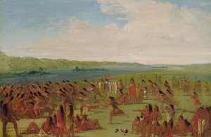 A nők labdajátéka, Prairie du Chien, 1835-1836. alkotó: George Catlin