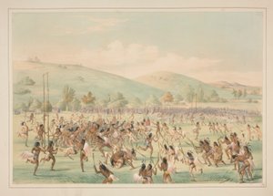Labdajáték, pl. 23. az észak-amerikai indiánok portfóliójából alkotó: George Catlin
