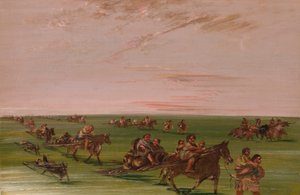 Band of Sioux Moving Camp alkotó: George Catlin