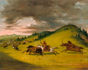 Harc Sioux és Sac és Fox között, 1846-1848. alkotó: George Catlin
