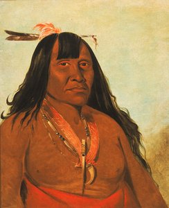 Bón-són-gee, Új tűz, zenekarfőnök, 1834. alkotó: George Catlin