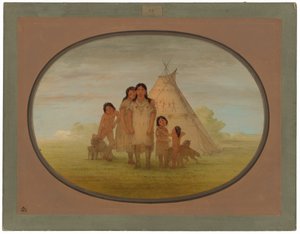 Comanche Chiefs Children és Wigwam alkotó: George Catlin