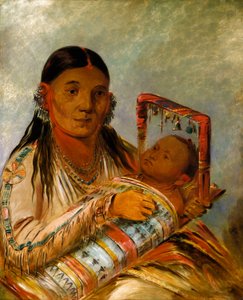 Chée-ah-ká-tchée, Nót-to-way felesége. alkotó: George Catlin