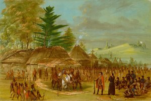 A La Salle-t fogadó taensa indiánok főnöke. 1682. március 20. 18471848. alkotó: George Catlin