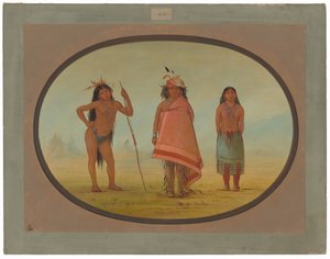 Cochimtee főnök, a felesége és egy harcos alkotó: George Catlin