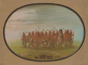 Tánc a Berdache-nak – Saukie, 18611869. alkotó: George Catlin