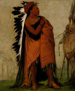 Eé-hee-a-duck-cée-a, Aki korábban felköti a haját, 1832. alkotó: George Catlin