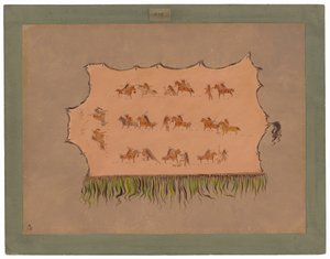 Fakszimile a főnök négy férfi köntöséről – Mandan alkotó: George Catlin