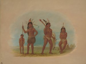 Négy arowak indián, 18541869. alkotó: George Catlin