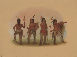 Négy navaho harcos, 18611869. alkotó: George Catlin