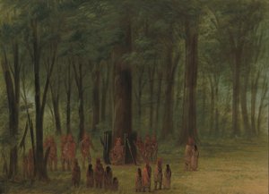 Black Hawk temetése – Saukie, 18611869. alkotó: George Catlin