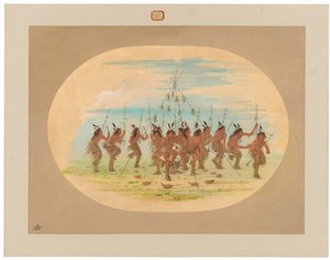Green Corn Dance - Minatarrees alkotó: George Catlin