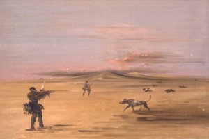 Mormota vadászat a Missouri prérin alkotó: George Catlin
