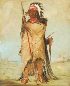 Hó-ra-tó-a, a Brave, 1832. alkotó: George Catlin